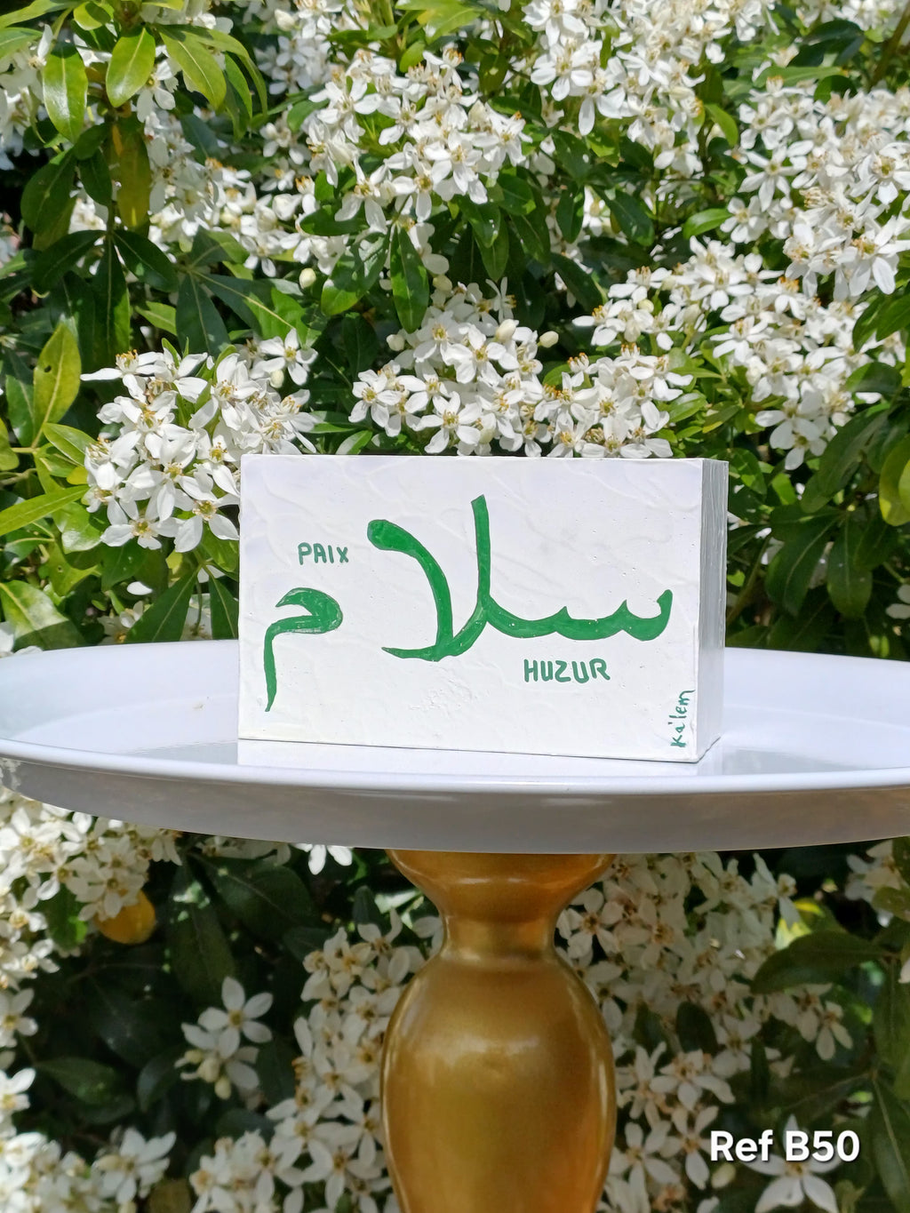 Création Pot à crayon en Bois Calligraphié "HUZUR - Paix" - Fait Main - B50
